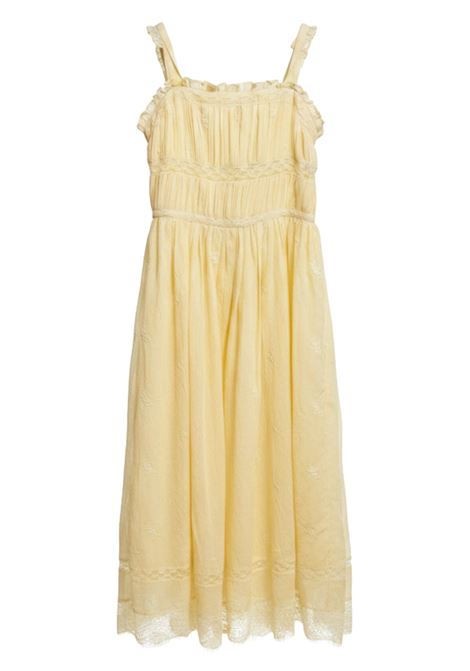 Rada Light Yellow Cotton-Blend Maxi Dress with Lace Inserts Berenice |  | 22RADALIGHT YELLOW
